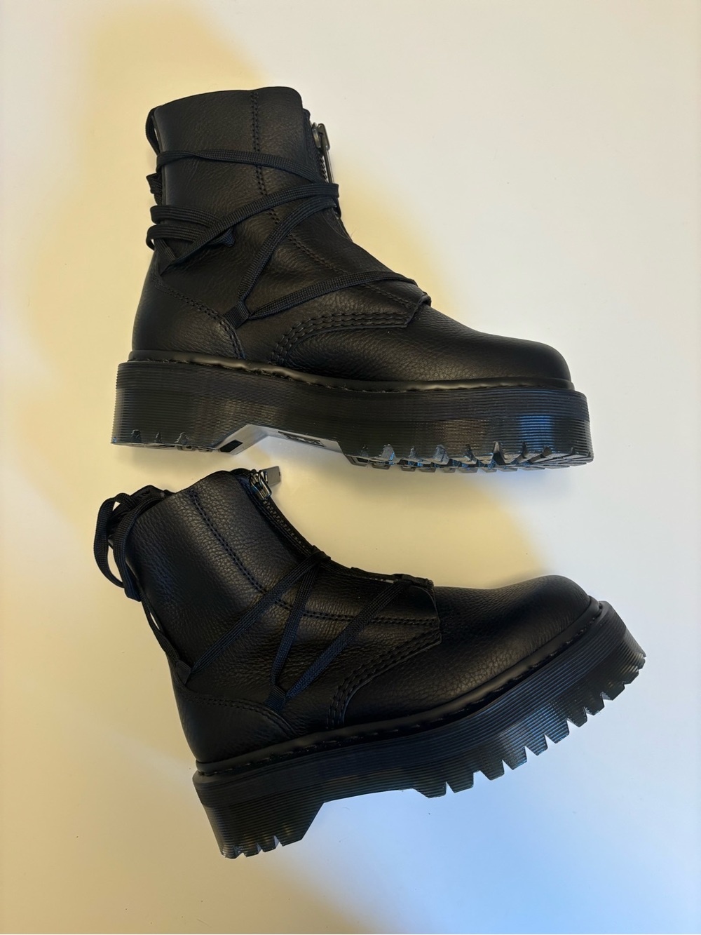 Dr. Martens Jarrick II Laced Leather Platform Boots Black - Picture 2 of 7